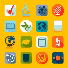 Set of education flat icons N109
