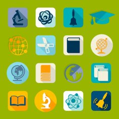 Set of education flat icons N111