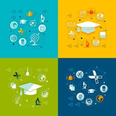 Education flat infographic N123