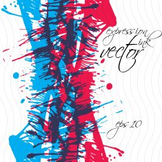 Bright vector grungy watercolor shaded painting expressive