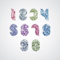 Pattern choppy colorful decorative numbers