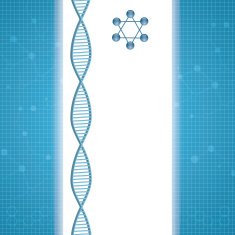 Molecule illustration blue background N6
