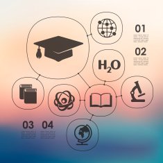 education infographic with unfocused background N111