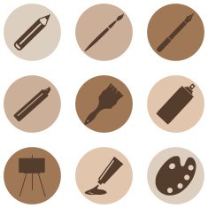 Vector Set of Art Painting and Drawing Icons N11