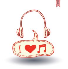 Speech Bubble Musical Note love hand drawn illustration N2
