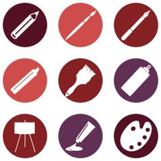 Vector Set of Art Painting and Drawing Icons N12