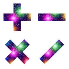 Set of mathematical signs firework N3