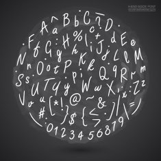 Grunge Hand Made Vector Font
