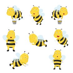 Illustrator of bees funny cartoon