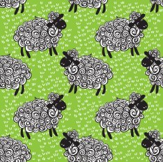 Sheep pattern vector background N4