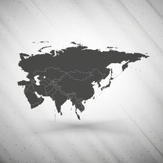 Eurasia map on gray background grunge texture vector illustration