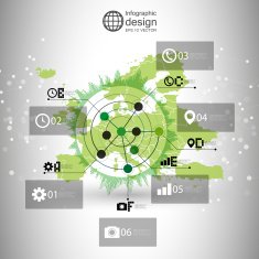 Europe map background vector infographic design illustration for communication
