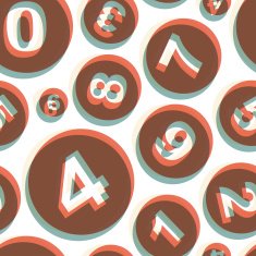 Numbers Seamless pattern Vector illustration N6