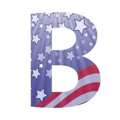 american flag letter B