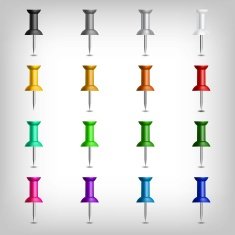 set of colored stationery vector buttons