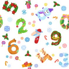 Numbers like symbols of the Christmas pattern