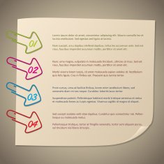 Arrow shape paper clip infographic