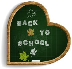 Heart Shape Blackboard with expression 'Back to School'