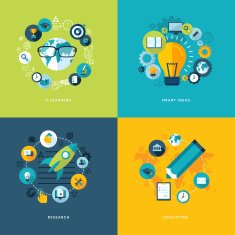 Set of flat design concept icons for education N3