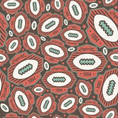 Seamless pattern rugby emblem