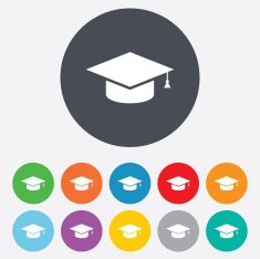 Graduation cap sign icon Education symbol N16