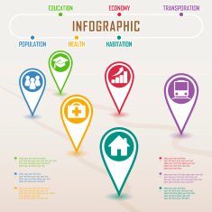 Location concept infographic elements