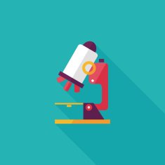 microscope flat icon with long shadow N34
