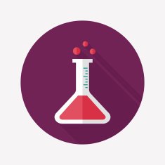 test tube flat icon with long shadow N93