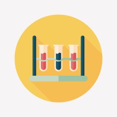 test tube flat icon with long shadow N94