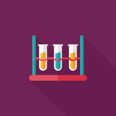 test tube flat icon with long shadow N95