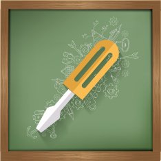 Screw driver design on blackboard background clean vector