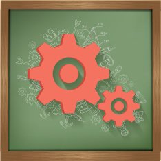 Gears design on blackboard background clean vector