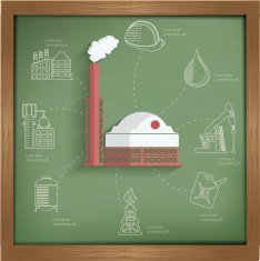 Industry concept design on blackboard background clean vector N3