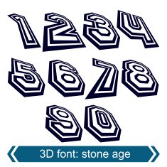 3d retro numbers in rotation stylish vector numeration design N4