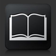 Black Square Button with Book Icon N23