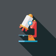 microscope flat icon with long shadow N36