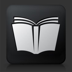 Black Square Button with Book Icon N24