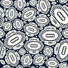 Seamless pattern rugby emblem N2