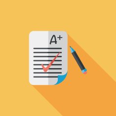 Good grade in examination flat icon with long shadow eps10 N8