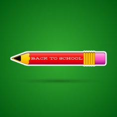Red pencil sticker with eraser