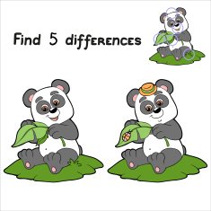Find 5 differences (panda)