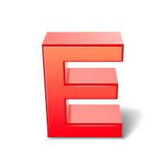 3d red letter E N5