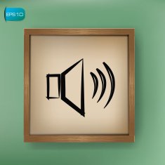 Speaker volume drawing on blackboard background vector