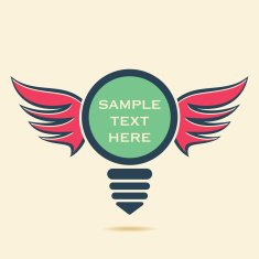 creative retro bulb with wings design