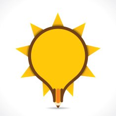 creative pencil design like bulb shape vector