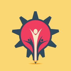 creative pencil design in gear style concept