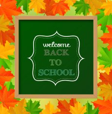 Chalkboard sign "back to school"