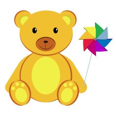 Teddy bear with pinwheel N2