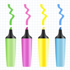 Set of realistic colored markers N2