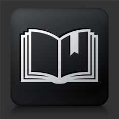 Black Square Button with Bookmark Icon N2